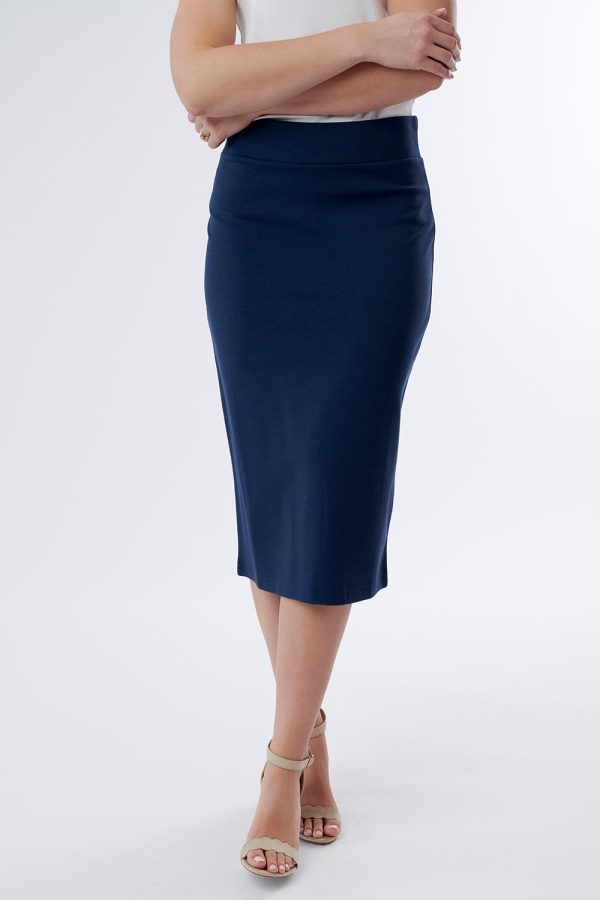 Gyzyem Midi Pencil Skirt (Navy)